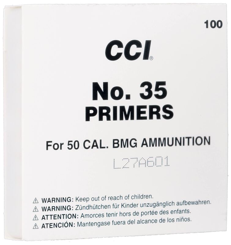 CCI No. 35/50 Cal BMG Primer 50 Caliber BMG