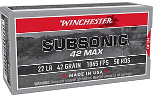 Winchester 22LR 42gr Subsonic Max Hollow Point