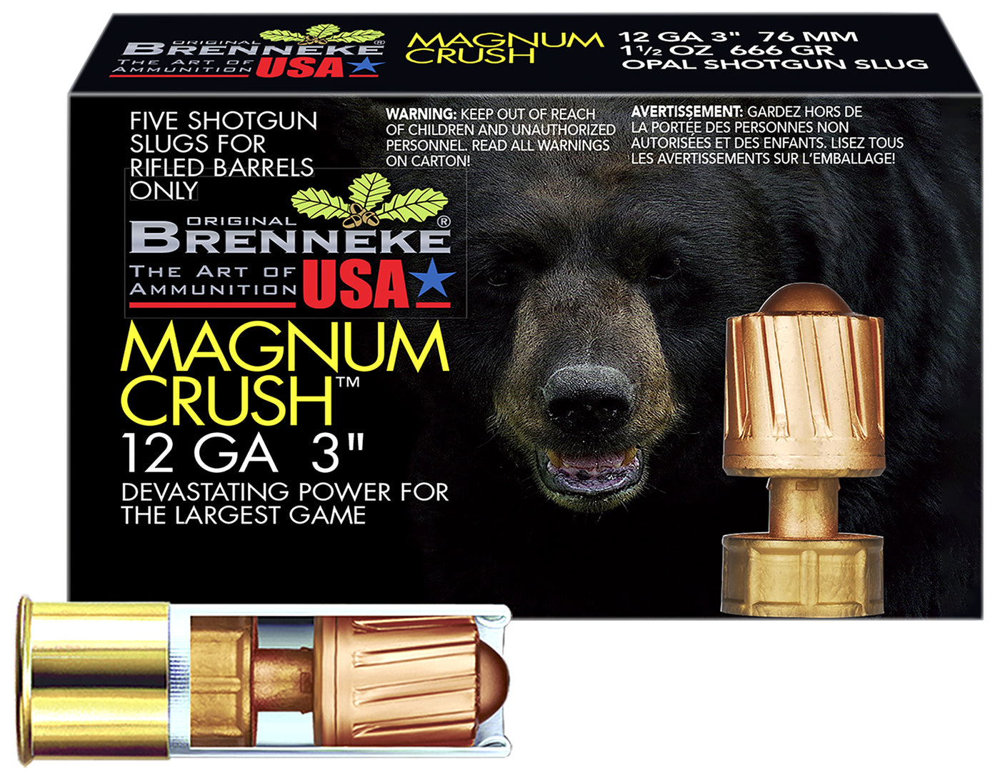 Brenneke SL123CMR Magnum Crush 12Gauge 3" 1 1/2oz Slug