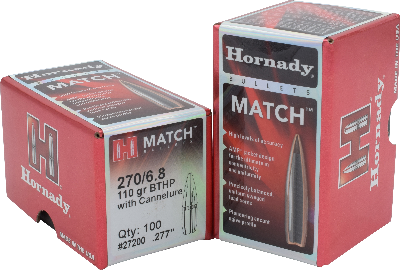 Hornady 270/6.8 110gr BTHP w/Cannelure #27200