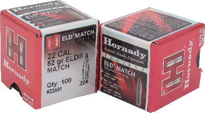 Hornady 22cal 52gr ELD-Match  #22491 - BLUE COLLAR RELOADING