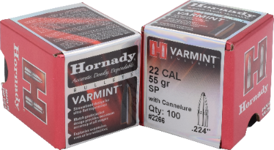 Hornady 22cal 55gr SP W/Cannelure #2266 - BLUE COLLAR RELOADING