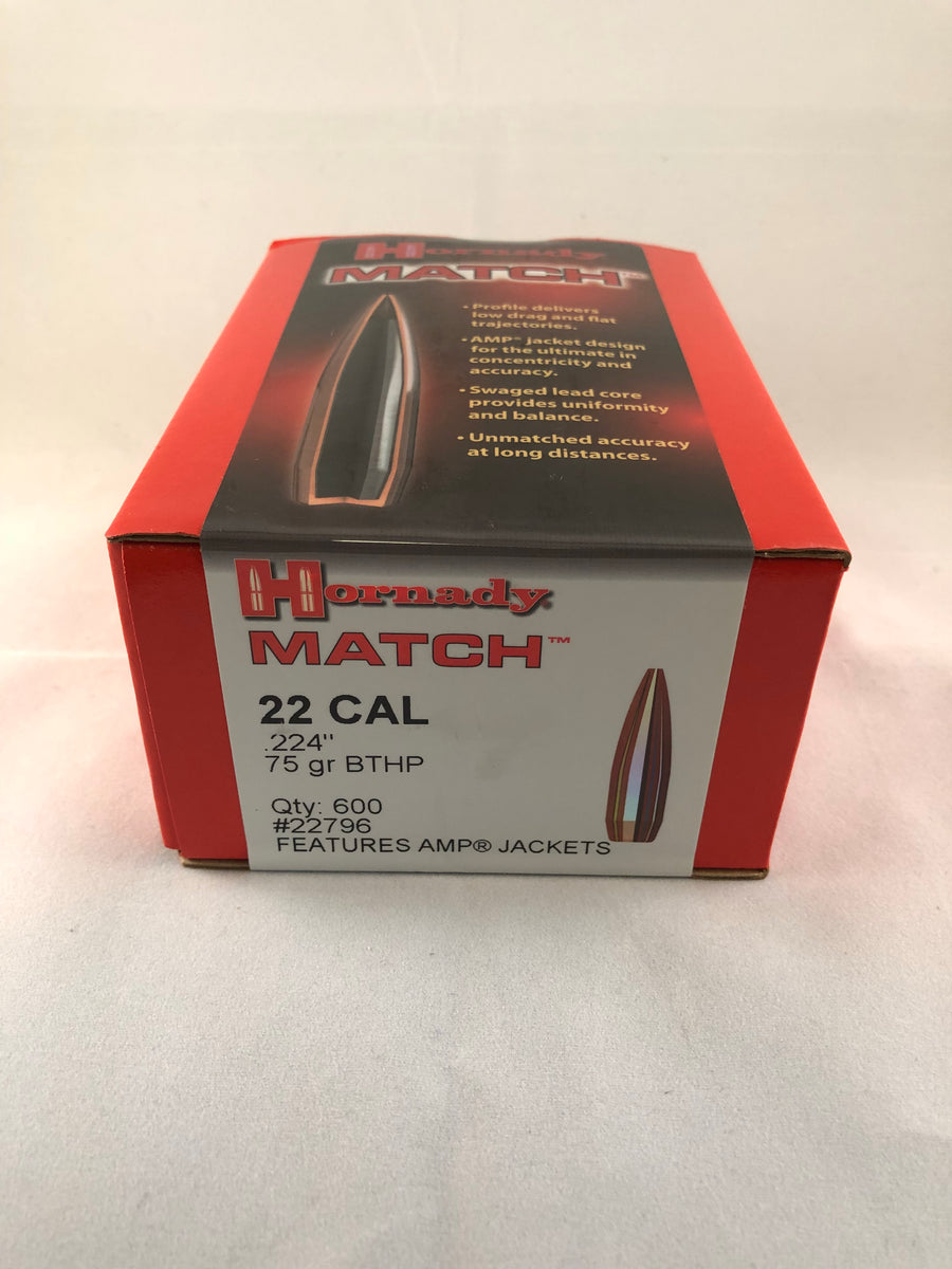 Hornady 22cal 75gr BTHP  #22796 - BLUE COLLAR RELOADING