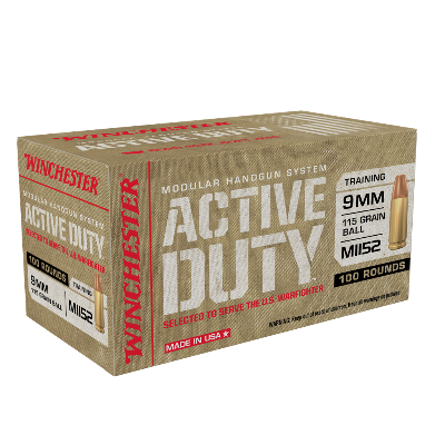 Winchester Active Duty MHS 9mm 115gr FMJ